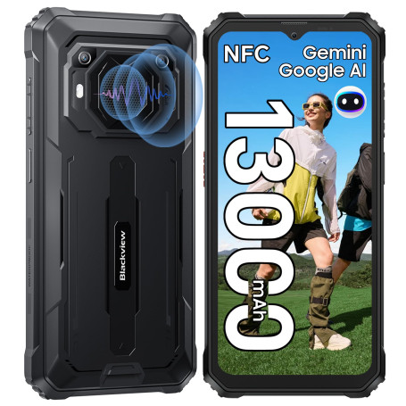 Blackview BV6200 Pro 13000mAh Telephone Portable Incassable 2025, Haut-Parleur 98DB, 18GB+128GB/2TB, Android 14 Téléphone, 6,56