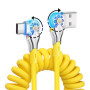 YACSEJAO Câble USB de type C enroulé - Charge rapide - 1,8 m - 180 ° - Double câble de charge USB C rotatif flexible - Pour la m