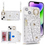 Lipvina Coque pour iPhone 14 Pro avec Cordon Porte Carte Coque iPhone 14 Pro zippé Portefeuille Femme Telephone Portable Réglabl
