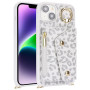 Lipvina Coque pour iPhone 14 Pro avec Cordon Porte Carte Coque iPhone 14 Pro zippé Portefeuille Femme Telephone Portable Réglabl