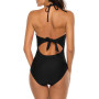 Femme Maillot de Bain 1 Pièce Sexy Monokini Tankini Col V Contrôle Ventre Push Up Rembourré Swimsuit