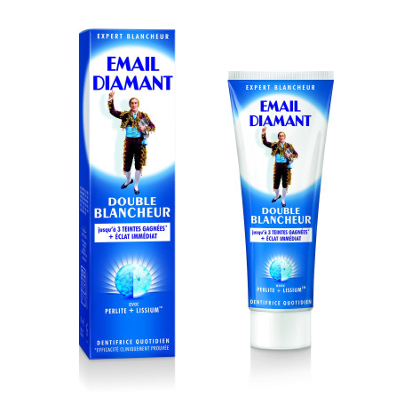 Email Diamant Dentifrice double blancheur, éclat immédiat, arôme menthe fraîche - Le tube de 75ml