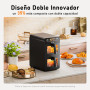 Air Fryer 2 Compartiments 10L, Friteuse à Air sans Huile Airfryer avec Fenêtre de Visualisation - Friteuses Double 10 Programmes