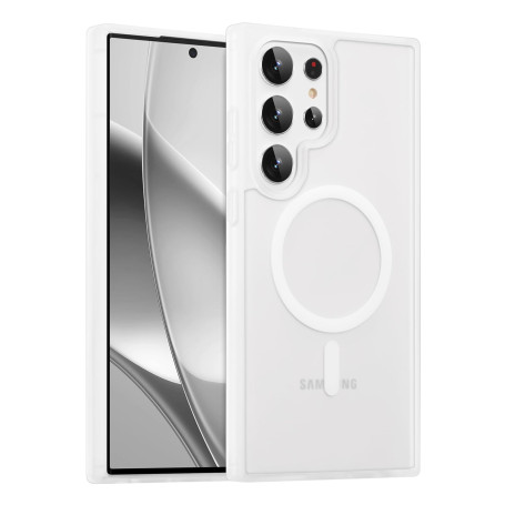 RALEAVO Coque Magnétique pour Samsung Galaxy S24 Ultra, Compatible avec MagSafe Protection Bumper Antichoc Silicone Translucide