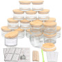 MILIVIXAY Lot de 20 bocaux à bougies en verre transparent de 113,4 g avec couvercles et kits de fabrication de bougies – Petits 