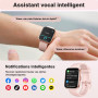 Montre Connectée Femme pour Samsung, iPhone, Android, 1.8" Smartwatch avec Appel Bluetooth, Voix de l'IA, Alexa intégrée, Smartw