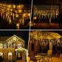 Uping Guirlande Lumineuse Extérieur Rideau Lumière 400 led avec 48 Stalactites Etoilées, Decoration Noël Mariage Jardin Maison F