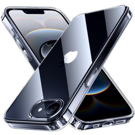 NIMASO Coque pour iPhone 16e (6,1 Pouces) Non-Jaunissement Antichoc Coins Air-Guard Anti-Rayures, Transparent