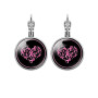 DaPongZhi 1 Paires Boucles D'oreilles Pendantes,Octobre Rose Accessoires 2025 Pour Le Cancer Du Sein,Élégant D'oreilles Rose Pou