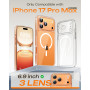 TOCOL Coque Magnétique pour iPhone 17 Pro Max 6,9 Pouces, Compatible avec MagSafe, Pas Facile à Jaunir, Protection de l'objectif