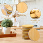Ennoxwi Lot de 6 couvercles ronds en bambou de 80 mm avec joint d'étanchéité en silicone, réutilisables, pour la maison, la cuis