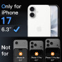 JETech Protecteur d'Objectif de Caméra pour iPhone 17 6,3 Pouces, Verre Trempé 9H, Anti-Rayures, Compatible Coque, N'affecte pas
