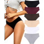 ALL OF SHE Culotte Femme Coton Slips Femme Stretch Taille Basse Respirant sous-vêtements Lot de 6 S-XL