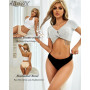 ALL OF SHE Culotte Femme Coton Slips Femme Stretch Taille Basse Respirant sous-vêtements Lot de 6 S-XL