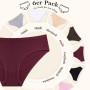 ALL OF SHE Culotte Femme Coton Slips Femme Stretch Taille Basse Respirant sous-vêtements Lot de 6 S-XL