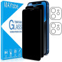 MAYtobe 2 Pièces Verre Trempé Anti Espion pour iPhone 12 avec 2 Pièces Caméra Arrière Protecteur, Film Protection écran Confiden