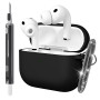 Seltureone Coque pour AirPods Pro 3 (2025) avec Porte-clés et Kit de Nettoyage, [LED Avant Visible] Protection Case en Silicone 