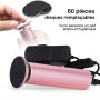 Râpe à Pieds Pédicure Electrique Anti-callosité Lime Pieds Electrique pour Corne (Vitesse Réglable) avec 60 Tampons de Remplacem