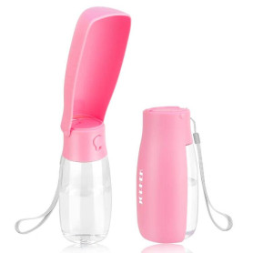 JOPHEK 550ML Bouteille d'eau pour Chien Chat, Distributeur d'eau Portable Gourde avec Bouton Lock et Filtre à Charbon Actif Conv JOPHEK 550ML Bouteille d'eau pour Chien Chat, Distributeur d'eau Portable Gourde avec Bouton Lock et Filtre à Charbon Actif Conv