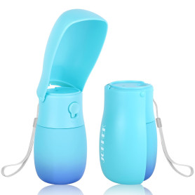 JOPHEK Gourde portable 300 ml pour animaux de compagnie, pliable à 180 °, anti-fuite, avec filtre à charbon actif, pour promenad JOPHEK Gourde portable 300 ml pour animaux de compagnie, pliable à 180 °, anti-fuite, avec filtre à charbon actif, pour promenad