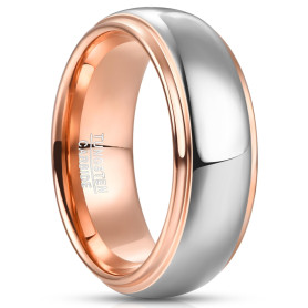 NUNCAD Bague Argent et Or Rose pour Femme Homme Anneau en Tungstène Bague de Promesses Mariage Fiançailles Alliance pour Couple  NUNCAD Bague Argent et Or Rose pour Femme Homme Anneau en Tungstène Bague de Promesses Mariage Fiançailles Alliance pour Couple