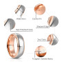 NUNCAD Bague Argent et Or Rose pour Femme Homme Anneau en Tungstène Bague de Promesses Mariage Fiançailles Alliance pour Couple
