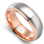 NUNCAD Bague Argent et Or Rose pour Femme Homme Anneau en Tungstène Bague de Promesses Mariage Fiançailles Alliance pour Couple