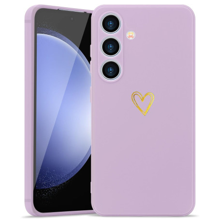 Wirvyuer Coque Compatible avec Samsung Galaxy S23 FE 5G Antichoc Coque Silicone TPU avec Motif Coeur d'amour Doré Mignon Étui Pr