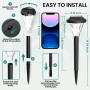 GIGALUMI Lot de 10 lampes solaires d'extérieur étanches pour l'extérieur, lampes solaires d'extérieur pour terrasse, pelouse, co