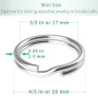 Uniclife 100 Pack Anneaux Porte Clé 20mm Split Porte Clef Mini Split Jump Ring Porte Cle avec Double Boucles Petits Anneaux en M