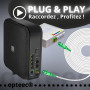 opteec® - Câble Fibre Optique Blindé - 20M - ORANGE/SFR/BOUYGUES/SOSH/RED by SFR - Rallonge/Jarretière - SC-APC à SC-APC Renforc