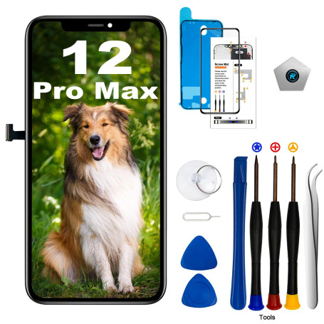 EFAITHLIFE Cadre de Rechange pour iPhone 12 Pro Max avec écran LCD et numériseur d'écran Tactile 3D avec kit d'outils de réparat