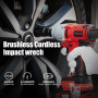TEENO Clé à Chocs Sans Fil Brushless 1/2" 600Nm 20 V avec 4000mAh Batterie,Boulonneuse a Choc avec 4 Douilles à Chocs(17/19/21/2