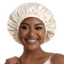 Hat Hut Bonnet Satin Soie Cheveux Nuit, Bonnet de Soie pour Dormir Cheveux Bouclés Femmes Hommes - Réglable et Réversible