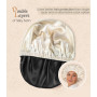 Hat Hut Bonnet Satin Soie Cheveux Nuit, Bonnet de Soie pour Dormir Cheveux Bouclés Femmes Hommes - Réglable et Réversible