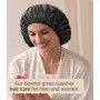 Hat Hut Bonnet Satin Soie Cheveux Nuit, Bonnet de Soie pour Dormir Cheveux Bouclés Femmes Hommes - Réglable et Réversible