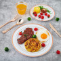 LATERN 150 Pièces Vaisselle en Plastique Réutilisable en Or Rose, Assiettes Plates, Assiettes à Salade, Couteaux, Fourchettes, C