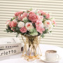 HNVNER 2 Bouquets Fleurs Artificielles en Soie, Bouquet de Fleurs Pivoine Hortensia Artificielle pour Mariage Fête Maison Décora