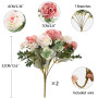 HNVNER 2 Bouquets Fleurs Artificielles en Soie, Bouquet de Fleurs Pivoine Hortensia Artificielle pour Mariage Fête Maison Décora