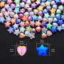 700 Pièces Perles pour Bracelet, Kit Perles pour Bijoux, Perles de Cœur Arc-en-ciel et Perles en Forme d'étoile, pour Fabricatio