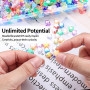 700 Pièces Perles pour Bracelet, Kit Perles pour Bijoux, Perles de Cœur Arc-en-ciel et Perles en Forme d'étoile, pour Fabricatio