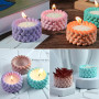Moule silicone bougie en Silicone pour Bougies, Moules Réutilisables en Silicone pour Pots à Fleurs pour Béton, Plâtre, Résine É