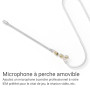 Cubilux Câble IEM 3.5mm 2 Broches 0.78mm avec Microphone, Fil d'Écoute à Cuivre OFC Argenté et Micro-Braccio Détachable pour Wan