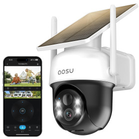 aosu 2K Camera Surveillance WiFi Exterieure sans Fil Camera Solaire WiFi Exterieur, 3MP 360°Panoramique PTZ, Suivi Automatique,  aosu 2K Camera Surveillance WiFi Exterieure sans Fil Camera Solaire WiFi Exterieur, 3MP 360°Panoramique PTZ, Suivi Automatique,