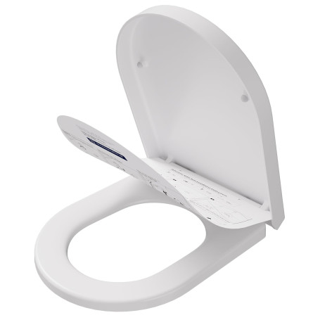 CECIPA Abattant WC avec Frein de Chute, Forme D, Cuvette Toilette en Duroplast Inclut Gabarit d'Installation, Antibactérienne, C
