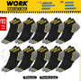 SOXCO chaussettes travail basses homme femme socquettes homme 10 Paires, WORK socks lot de 10 paires