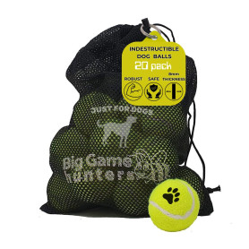Big Game Hunters Lot de 20 balles de Tennis indestructibles pour Chien, Double résistance, idéales pour Les mâcheurs agressifs Big Game Hunters Lot de 20 balles de Tennis indestructibles pour Chien, Double résistance, idéales pour Les mâcheurs agressifs