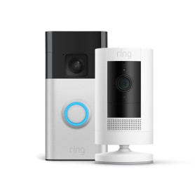 Ring sonnette vidéo sans fil (Battery Video Doorbell) + Ring Caméra extérieure sans fil (Stick Up Cam) | Installation facile (5  Ring sonnette vidéo sans fil (Battery Video Doorbell) + Ring Caméra extérieure sans fil (Stick Up Cam) | Installation facile (5
