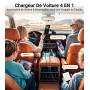 4 en1 Chargeur Allume Cigare Voiture USB C【Câble Rétractable】Chargeur Voiture avec USB-C/USB-A Chargeur Voiture Chargement Prise