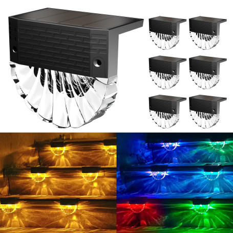 FIFlying Lampe Solaire Exterieur, 6 Lumiere Solaire Exterieur, 3 Modes Lampe Solaire, Etanche IP65 Eclairage Exterieur Solaire,